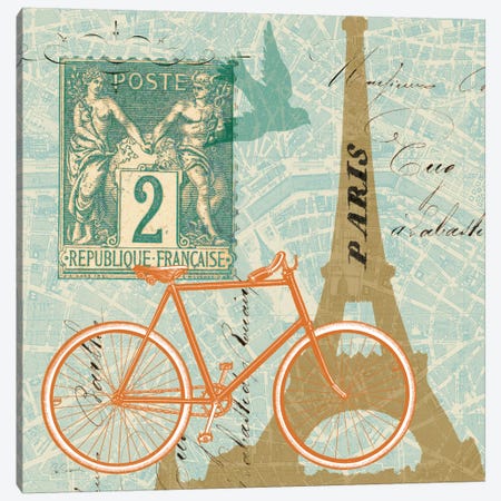 Postcard from Paris Collage  Canvas Print #WAC1850} by Sue Schlabach Canvas Artwork