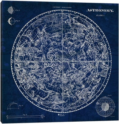 Celestial Blueprint  Canvas Art Print - Zodiac Art