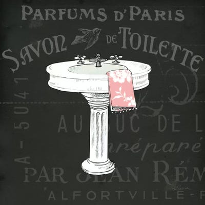 Chalkboard Bath I  by Sue Schlabach canvas print