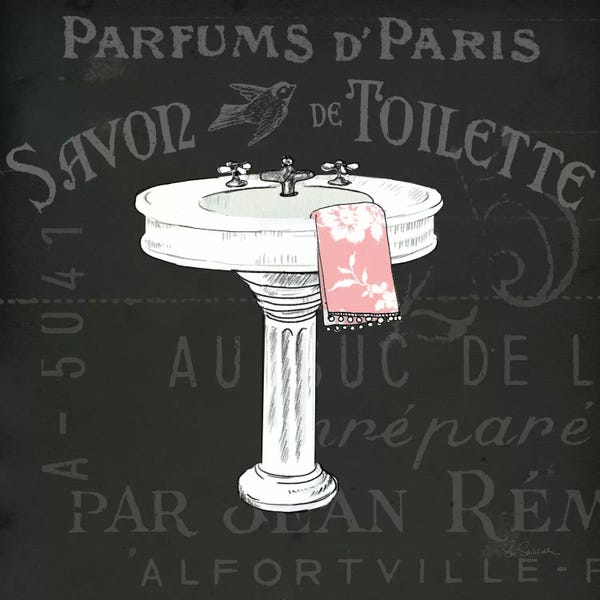 Sue Schlabach: Chalkboard Bath I  by Sue Schlabach