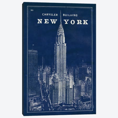 Blueprint Map New York Chrysler Building  Canvas Print #WAC1857} by Sue Schlabach Canvas Art Print