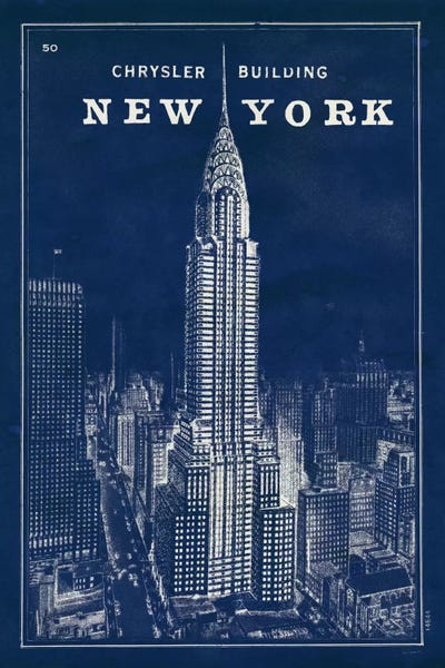 Sue Schlabach: Blueprint Map New York Chrysler Building  by Sue Schlabach