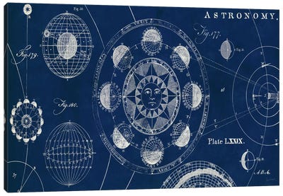 Blueprint Astronomy  Canvas Art Print - Indigo Art