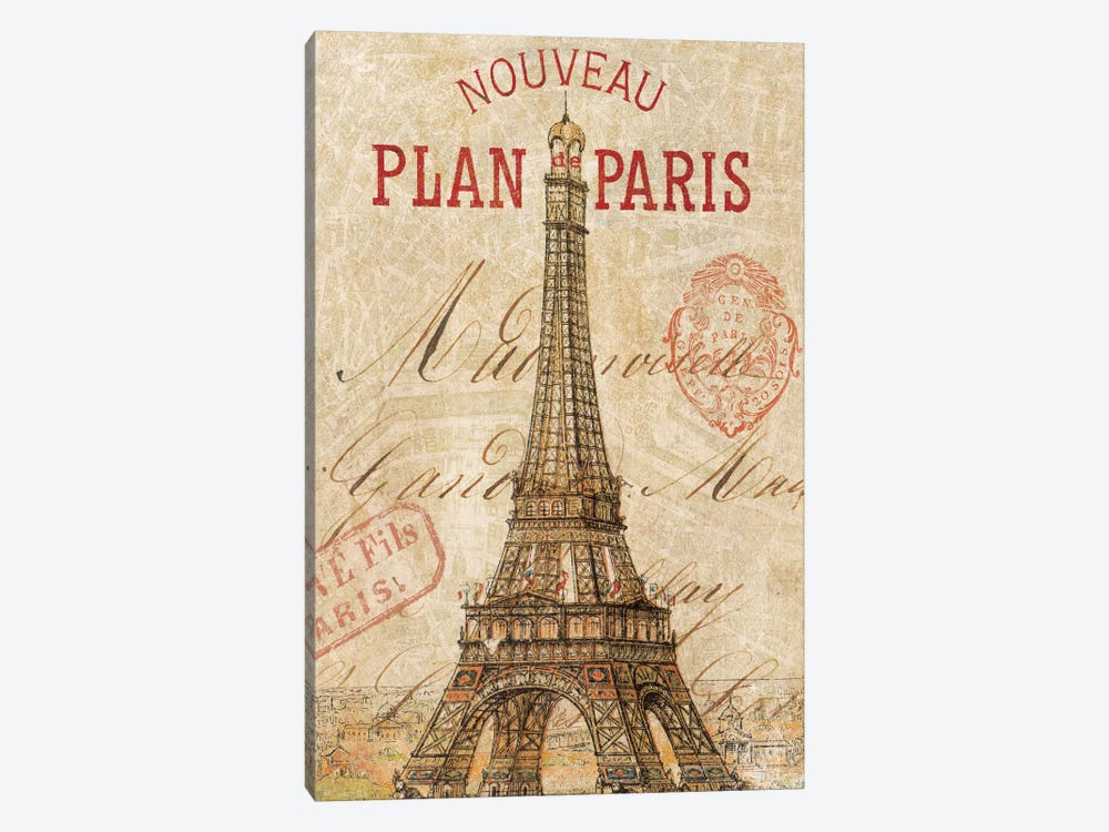 Letter from Paris by Wild Apple Portfolio 1-piece Canvas Artwork