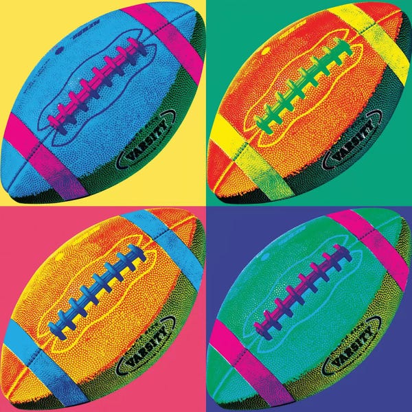 Kids Sports Art: Ball Four-Football by Wild Apple Portfolio