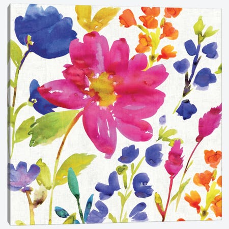 Floral Medley I Canvas Print #WAC1975} by Wild Apple Portfolio Canvas Artwork