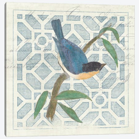 Monument Etching Tile I Blue Bird Canvas Print #WAC1985} by Wild Apple Portfolio Art Print