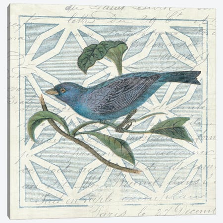 Monument Etching Tile II Blue Bird Canvas Print #WAC1986} by Wild Apple Portfolio Art Print
