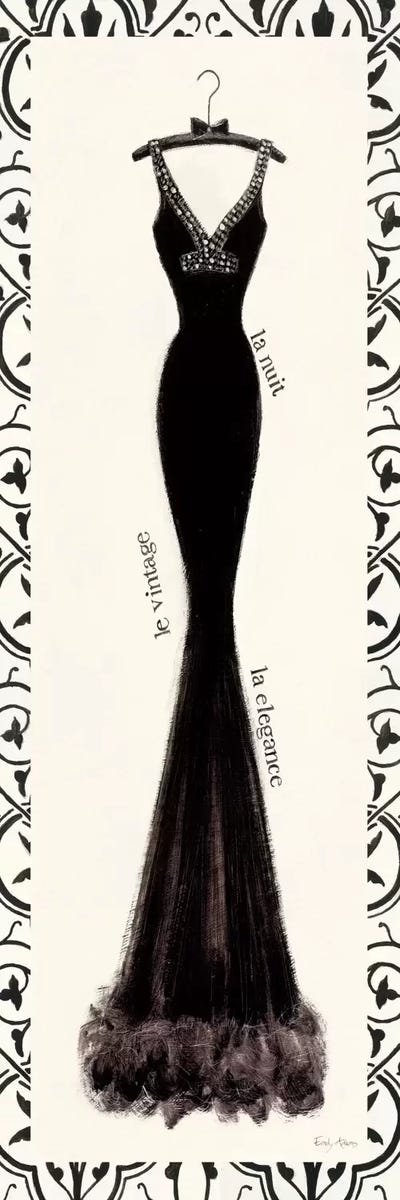 Couture Noir Original I with Border by Emily Adams canvas print