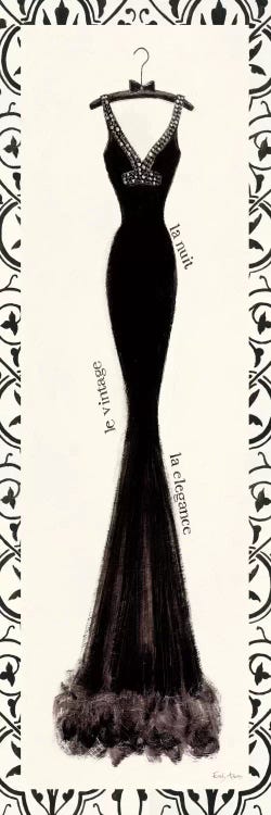 Couture Noir Original I with Border by Emily Adams wall art