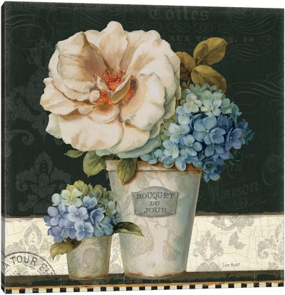 French Vases II Canvas Art Print - Hydrangea Art