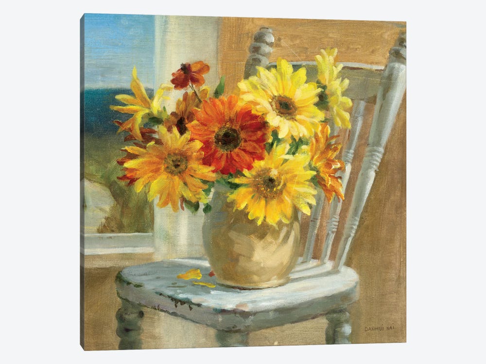 Sunflowers by the Sea Crop by Danhui Nai 1-piece Canvas Wall Art