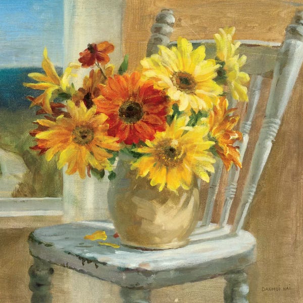 Artists Like Van Gogh: Sunflowers by the Sea Crop by Danhui Nai