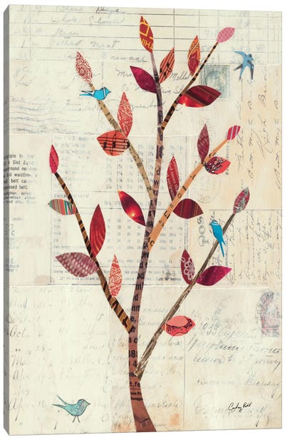 Red Leaf Tree no Border Canvas Art Print