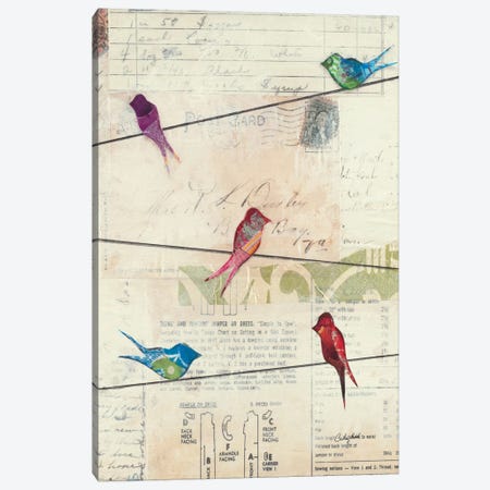 Birds on a Wire no Border Canvas Print #WAC2097} by Courtney Prahl Art Print