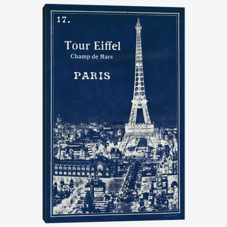 Blueprint Eiffel Tower Canvas Print #WAC2110} by Sue Schlabach Art Print