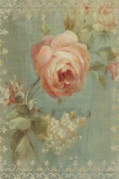 Shabby Chic Décor: Rose on Sage by Danhui Nai