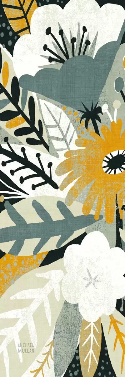 Vintage Bouquet Yellow Panel I  by Michael Mullan canvas print