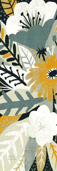 Michael Mullan: Vintage Bouquet Yellow Panel I  by Michael Mullan