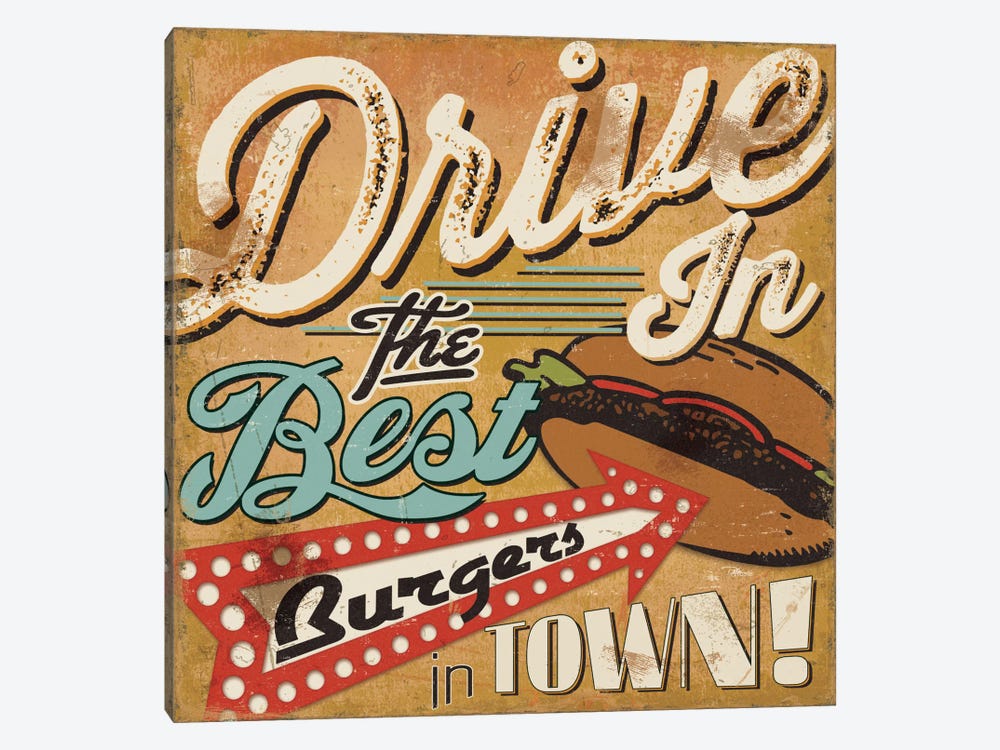Diners and Drive Ins I by Pela Studio 1-piece Canvas Print