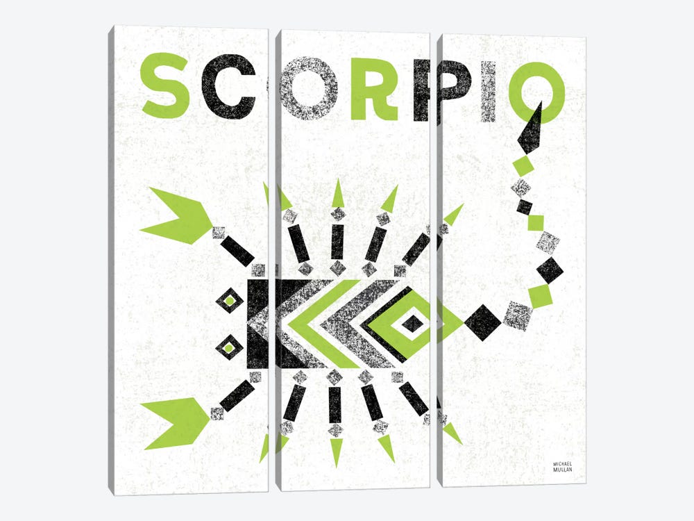 Zodiac Scorpio by Michael Mullan 3-piece Canvas Art Print