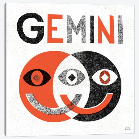 Zodiac Gemini Canvas Print #WAC2214} by Michael Mullan Art Print