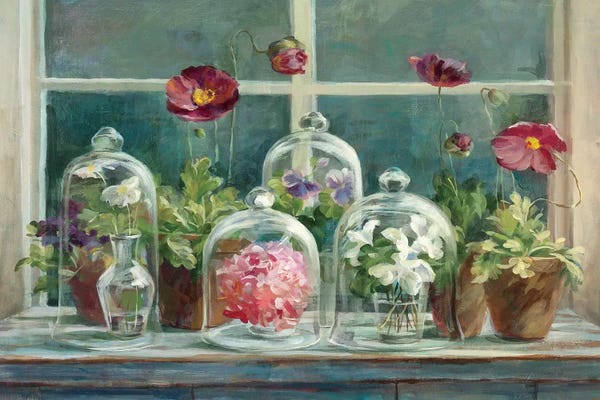 Poppies: Purple Poppies Windowsill Crop by Danhui Nai