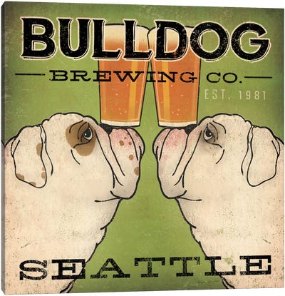 Bulldog Brewing Co. Canvas Art Print - Best Selling Dog Art
