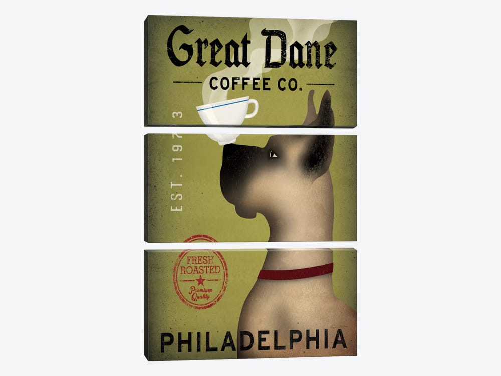 Great Dane Coffee Co. by Ryan Fowler 3-piece Canvas Artwork