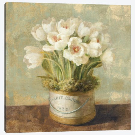 Hatbox Tulips Canvas Print #WAC225} by Danhui Nai Canvas Print
