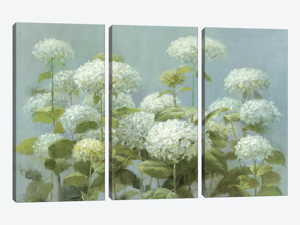 White Hydrangea Garden by Danhui Nai 3-piece Art Print