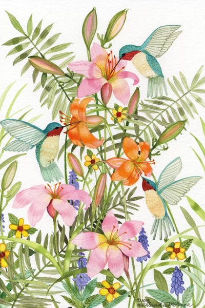 Hummingbirds: Anniversary Daylilies by Kathleen Parr McKenna