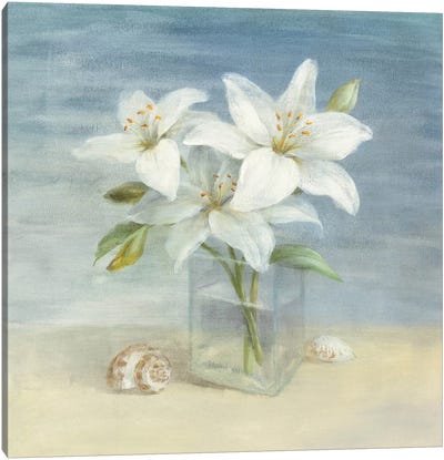 Lilies and Shells Canvas Art Print - Lily Art