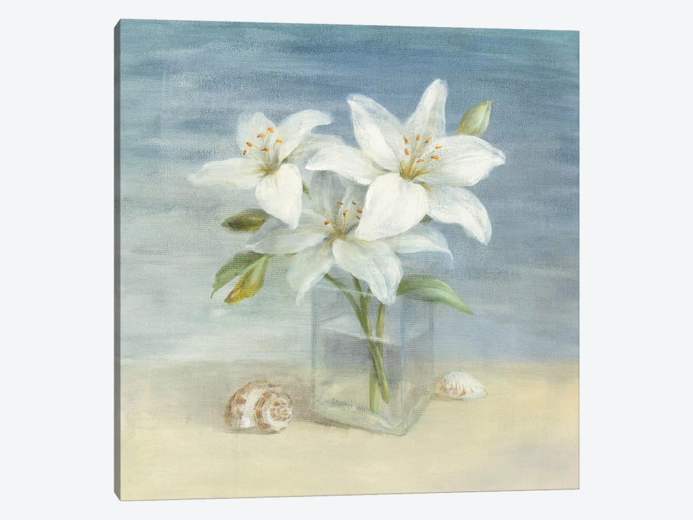 Lilies and Shells by Danhui Nai 1-piece Canvas Wall Art
