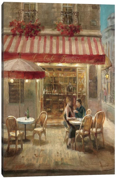 Paris Cafe II Crop Canvas Art Print