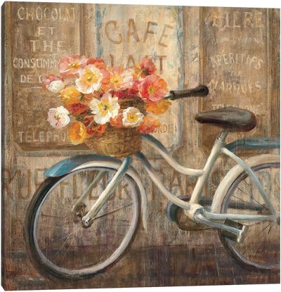 Meet Me at Le Cafe II Canvas Art Print - Bicycle Art