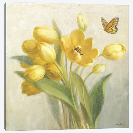 Yellow French Tulips Canvas Print #WAC244} by Danhui Nai Canvas Print