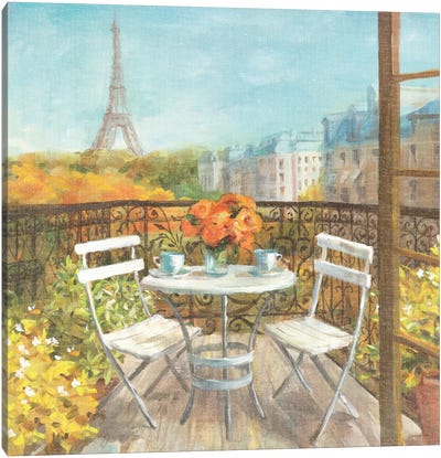 September in Paris Crop Canvas Art Print - Coffee Art