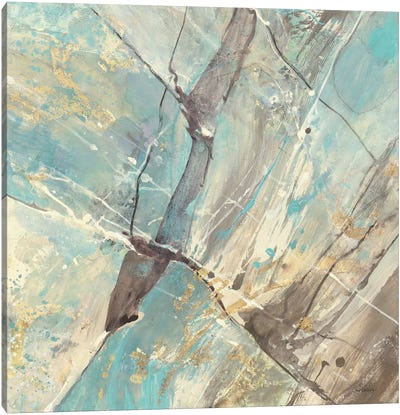 Blue Water II Canvas Art Print - Teal Abstract Art