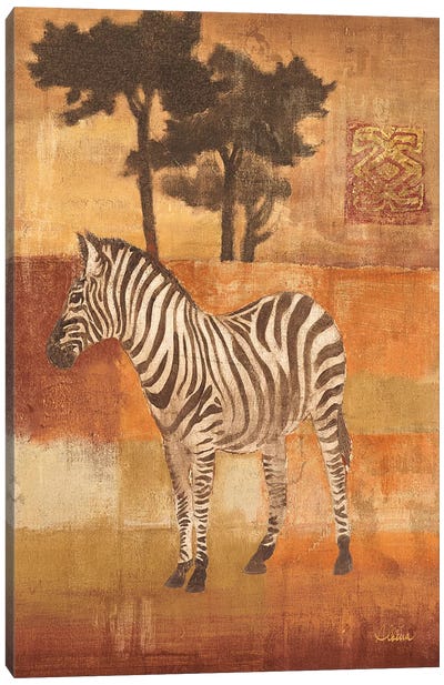 Animals on Safari II Canvas Art Print - Zebra Art