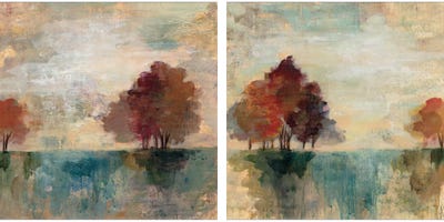 Landscape Monotype Diptych by Silvia Vassileva wall art