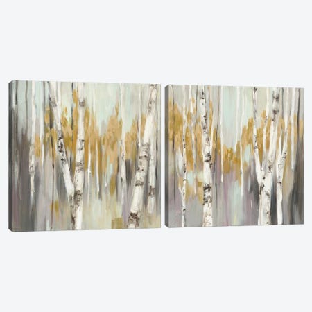 Silver Birch Diptych Canvas Print Set #WAC2HSET018} by Julia Purinton Canvas Art Print