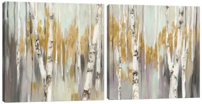 Silver Birch Diptych Canvas Art Print - Art Sets | Triptych & Diptych Wall Art