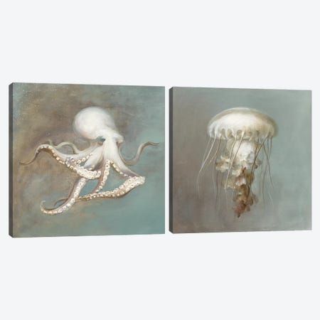 Teasures from the Sea DIptych Canvas Print Set #WAC2HSET042} by Danhui Nai Canvas Artwork