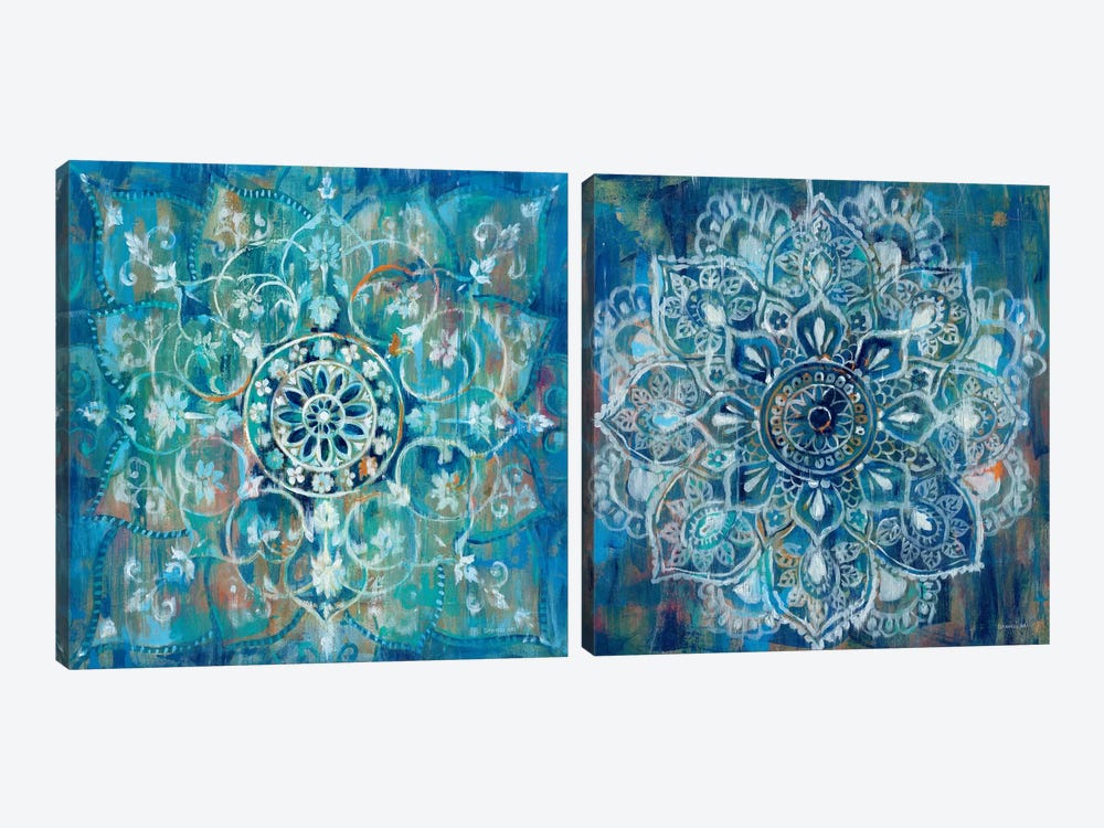 Mandala in Blue Diptych by Danhui Nai 2-piece Art Print
