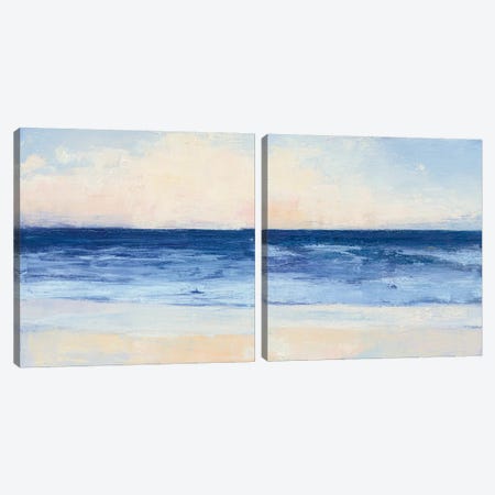 True Blue Ocean Diptych Canvas Print Set #WAC2HSET079} by Julia Purinton Art Print