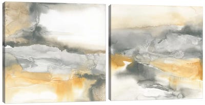 Minerals Diptych Canvas Art Print - Abstract Watercolor Art