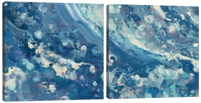 Water Diptych Canvas Art Print - Agate, Geode & Mineral Art