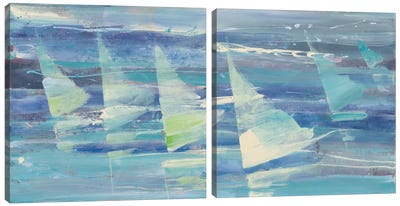 Summer Sail Diptych Canvas Art Print - Art Sets | Triptych & Diptych Wall Art