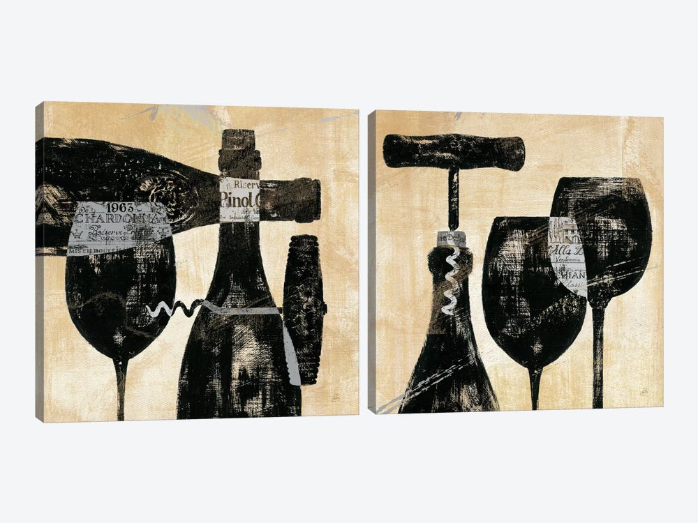 Wine Selection Diptych by Daphne Brissonnet 2-piece Canvas Art